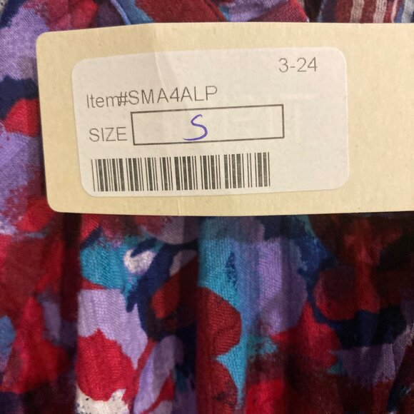 #90 Women's Esprit Cotton Midi Short Sleeve Tie neck Dress, Size Small - Picture 2 of 10